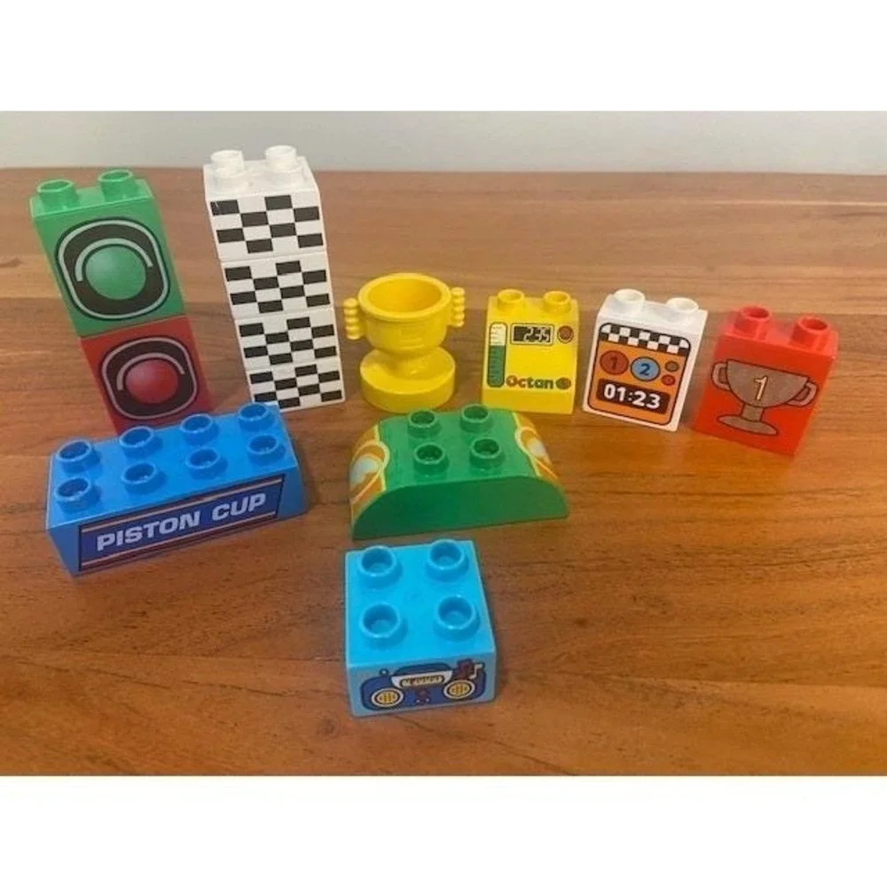 LEGO Duplo Specialty Pieces Lot of 50 Zoo Tiger Piston Cup Octan Racing Trophy